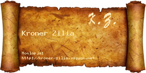 Kroner Zilia névjegykártya